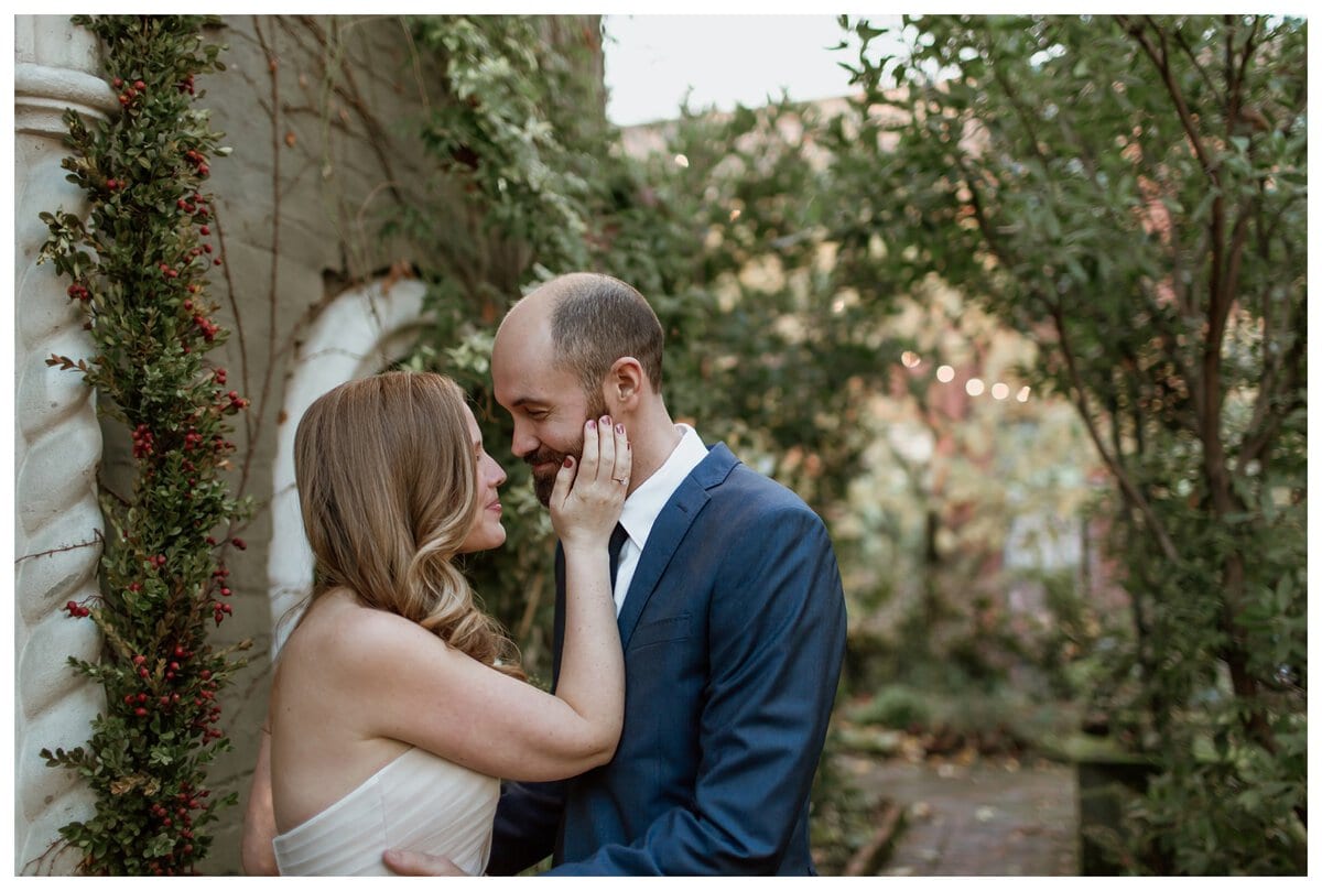 The bride and groom share a tender, joyful moment during their first look. If you're wondering, "Should we do a first look on our wedding day?"—this heartfelt exchange beautifully shows why it can be such a meaningful choice.